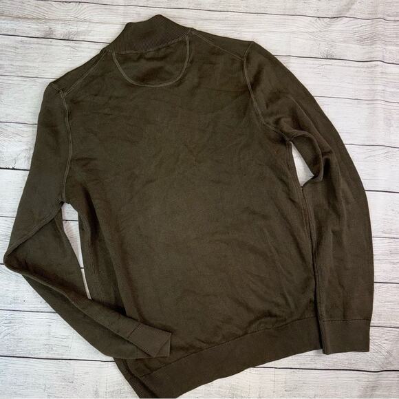 Brax Men's Joshua Full Zip Fine Knit Sweater in Olive Green Size 50 = Medium - Picture 8 of 8